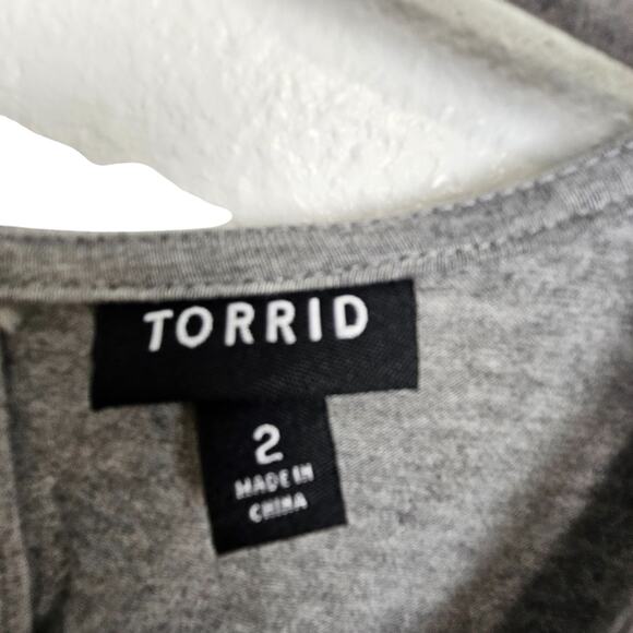Torrid Dress Knee Length Dress Trapeze Dress Sleeveless Dress 2X Gray Jersey - Picture 6 of 9